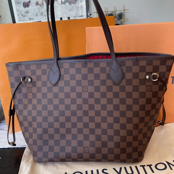 NEW NWT Louis Vuitton Neverfull MM Damier Ebene Cherry - Picture 2 of 9